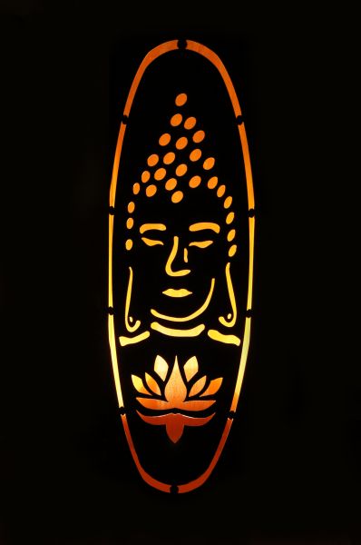 8-Eck Säule Buddha Edelrost